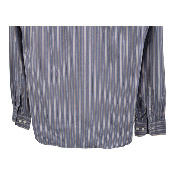 Brioni for Neiman Marcus Button Down Shirt Long Sleeve XL Blue Striped Cotton - Picture 8 of 14